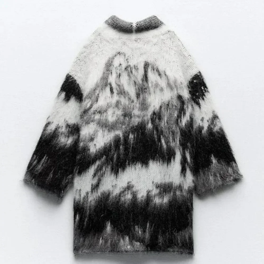 ZARA OPEN FRONT KNIT COAT - Picture 3 of 3